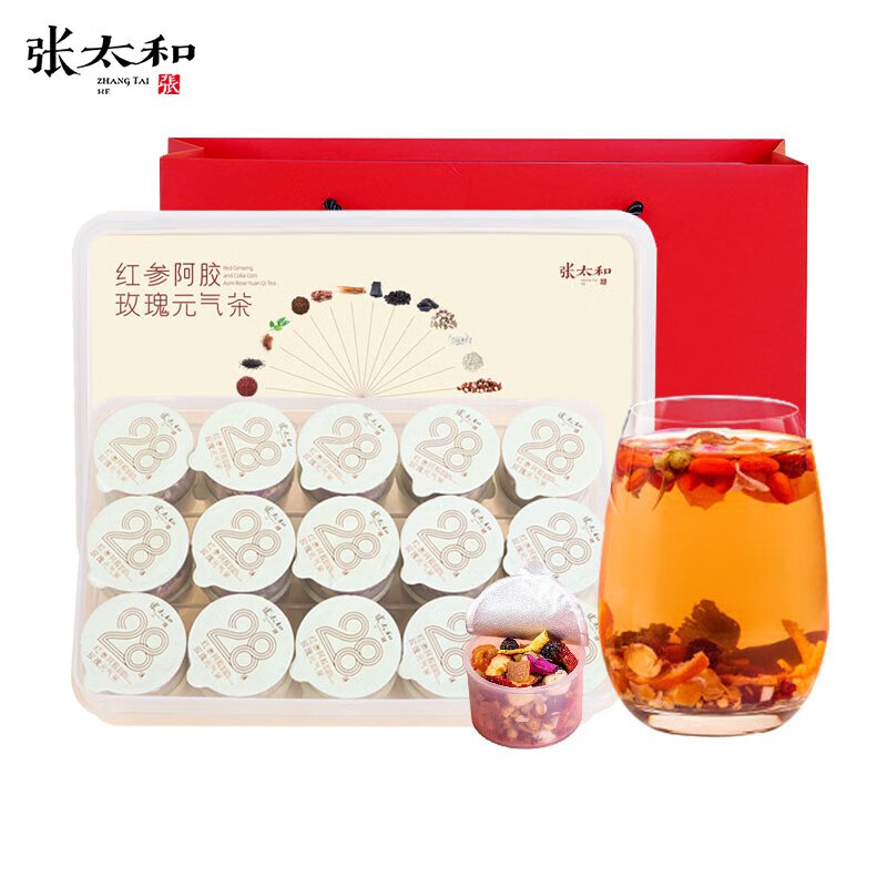 张太和 红参阿胶玫瑰元气茶28味 21g*30罐