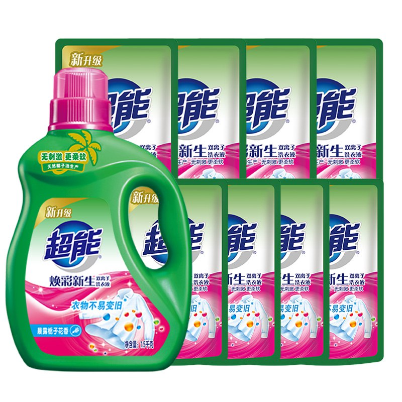 【自营】 超能 焕彩新生洗衣液栀子花香11斤39.9元，赠6超市卡，实际33.9
