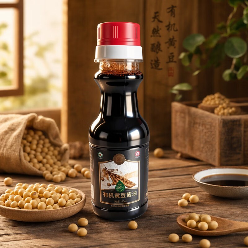 试用我爱我家有机黄豆酱油150ml，0.99