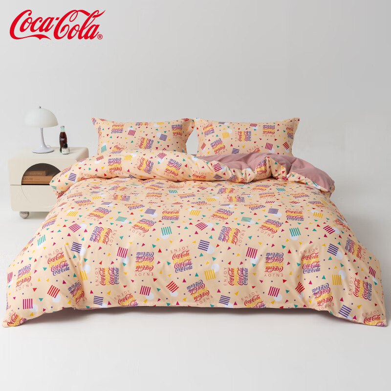 48元 可口可乐 亲肤磨毛四件套200*230cm