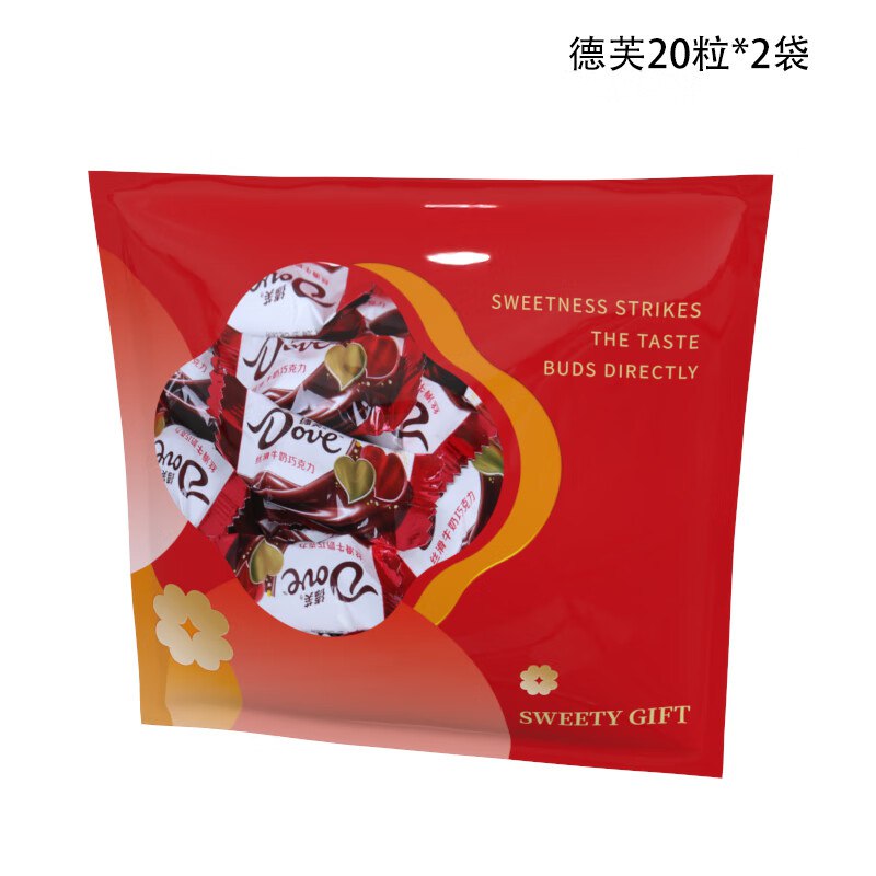 德芙 牛奶丝滑巧克力60颗礼袋到手22.9元 折0.3/粒