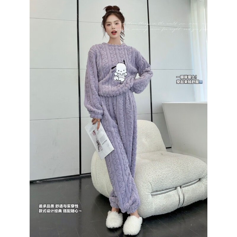有只绵卡通加绒女士家居服